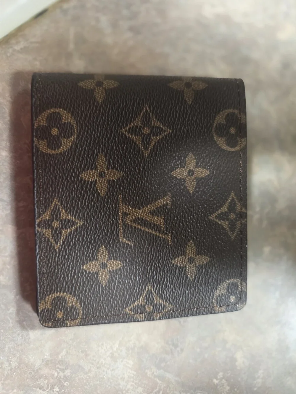 NEW Men Classic Brown Monogram Pattern Coated Bifold & Card Wallet w/ ID Window
